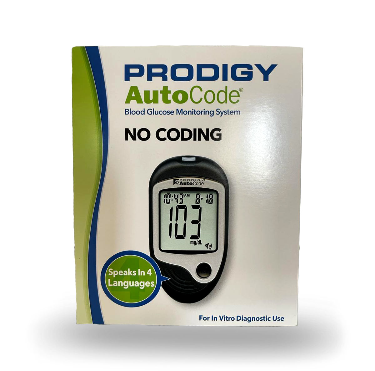 Prodigy Diabetic Blood Glucose speaking Meter. No Coding. 
