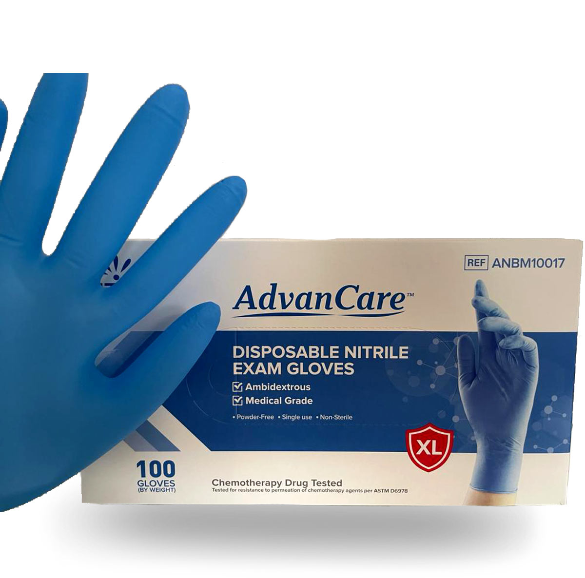 AdvanCare Nitrie Exam Gloves, ASTM, Powder Free 3 MIL, Medical Grade, Size (XL)